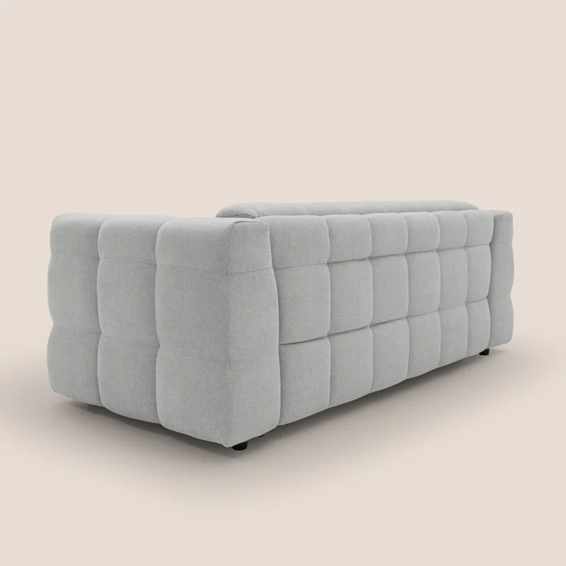 Tender Canapé convertible avec matelas H14 cm en bouclette imperméable T07 gris