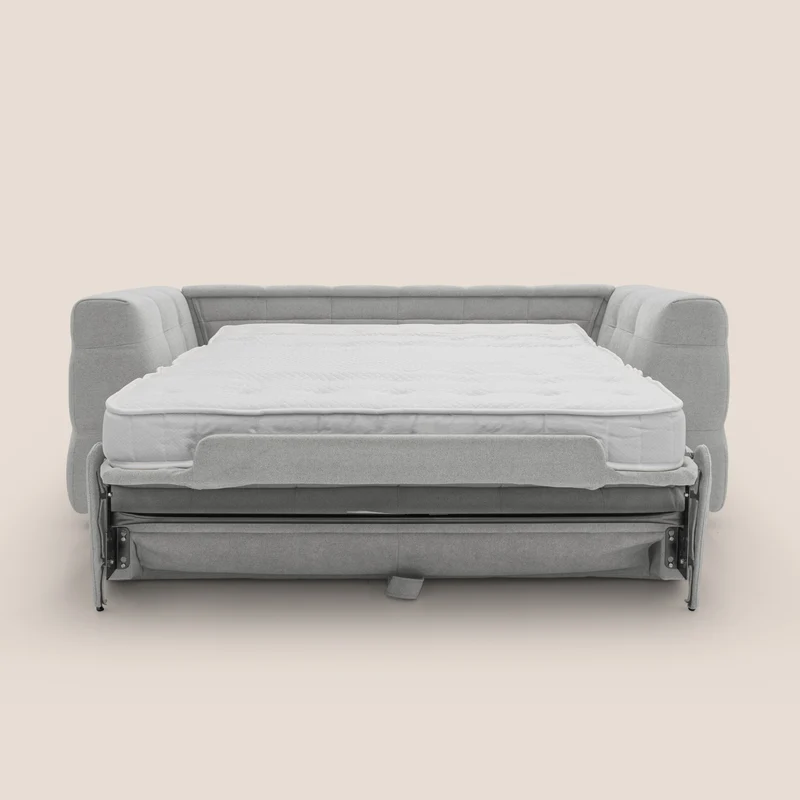 Tender Canapé convertible avec matelas H14 cm en bouclette imperméable T07 gris