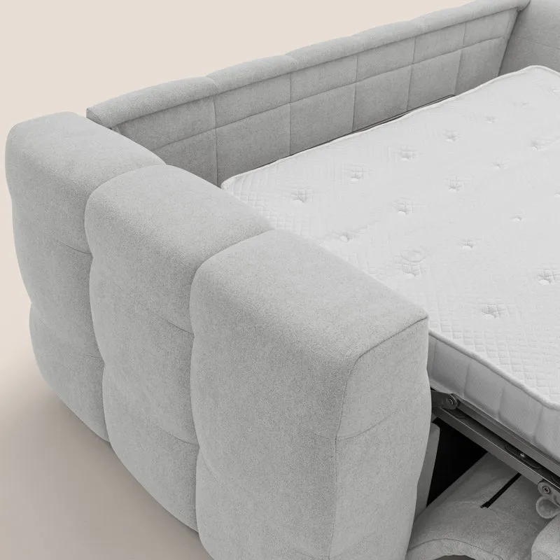 Tender Canapé convertible avec matelas H14 cm en bouclette imperméable T07 gris
