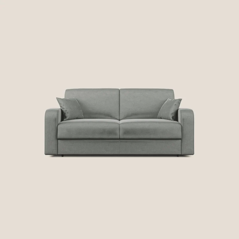 Lebron Canapé-lit double en velours doux T01 gris clair