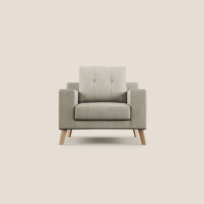 Danish Fauteuil en tissu doux imperméable T02 crème