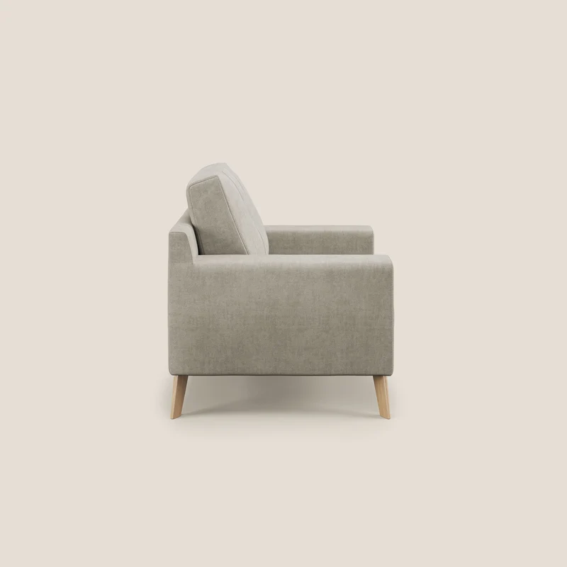 Danish Fauteuil en tissu doux imperméable T02 crème