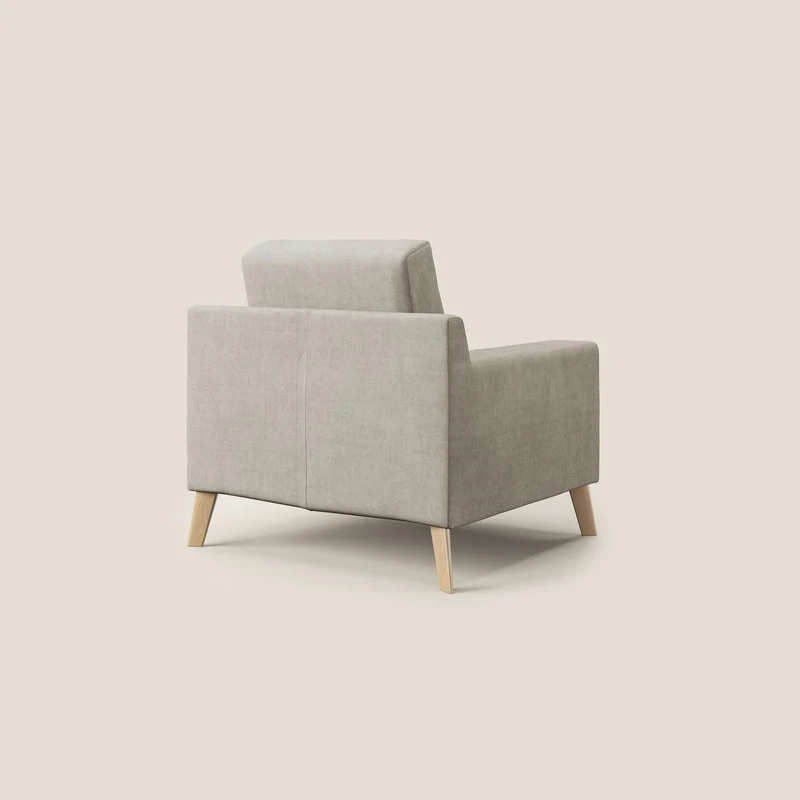 Danish Fauteuil en tissu doux imperméable T02 crème