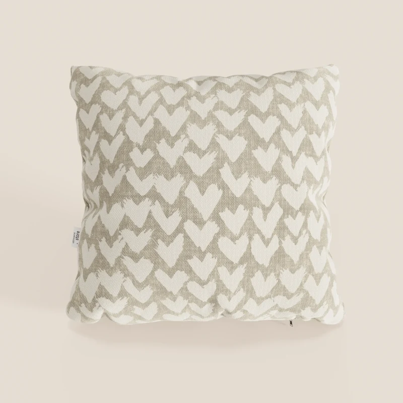 Arrow coussins géométriques en tissu hydrofuge beige