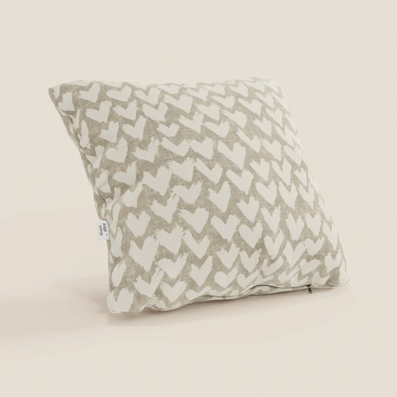 Arrow coussins géométriques en tissu hydrofuge beige