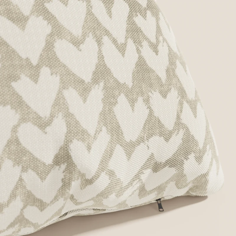 Arrow coussins géométriques en tissu hydrofuge beige