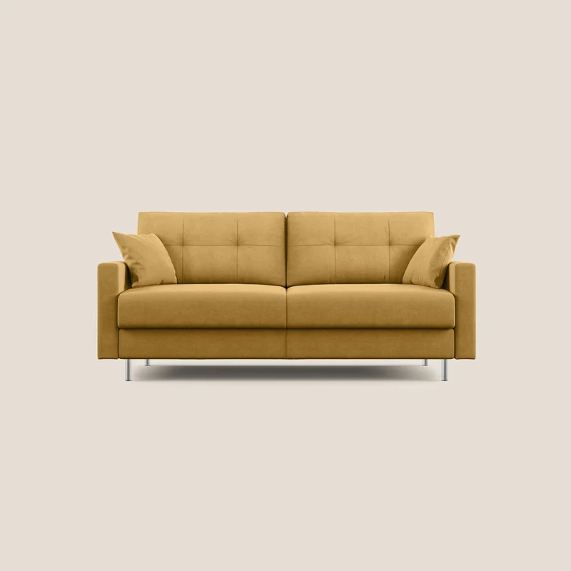 Megan canapé convertible en microfibre détachable T11 jaune