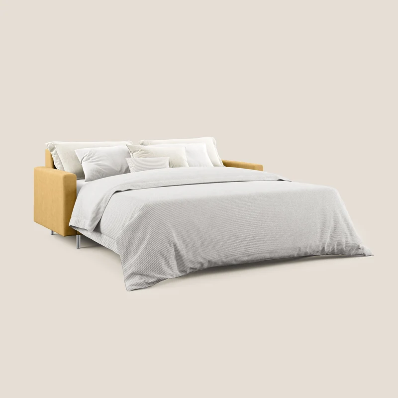 Megan canapé convertible en microfibre détachable T11 jaune