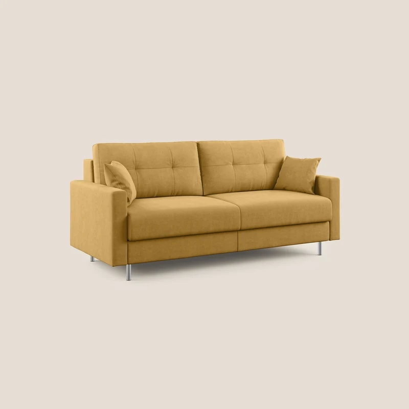 Megan canapé convertible en microfibre détachable T11 jaune