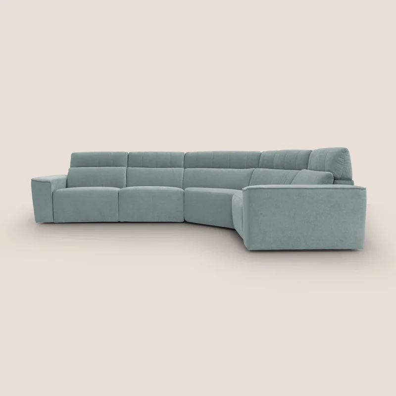 Clark canapé modulable d'angle REVERSIBLE avec option relax électrique en tissu détachable imperméable T17 vert d'eau