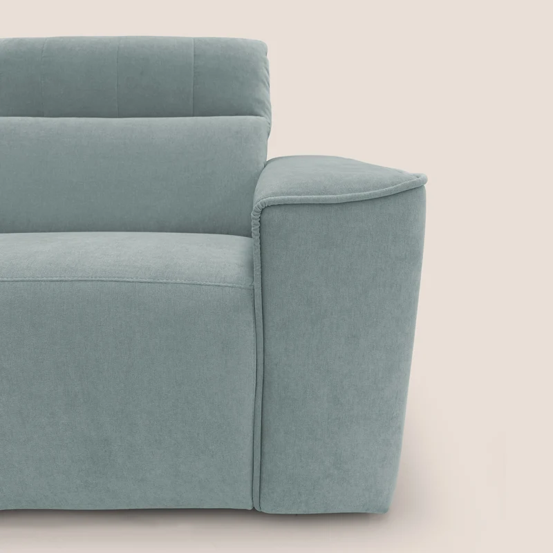 Clark canapé modulable d'angle REVERSIBLE avec option relax électrique en tissu détachable imperméable T17 vert d'eau