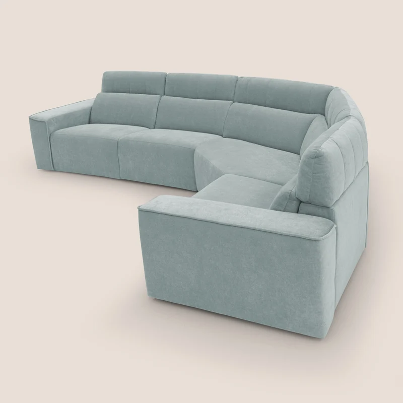 Clark canapé modulable d'angle REVERSIBLE avec option relax électrique en tissu détachable imperméable T17 vert d'eau