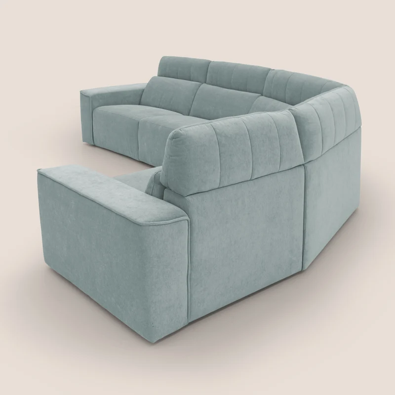 Clark canapé modulable d'angle REVERSIBLE avec option relax électrique en tissu détachable imperméable T17 vert d'eau