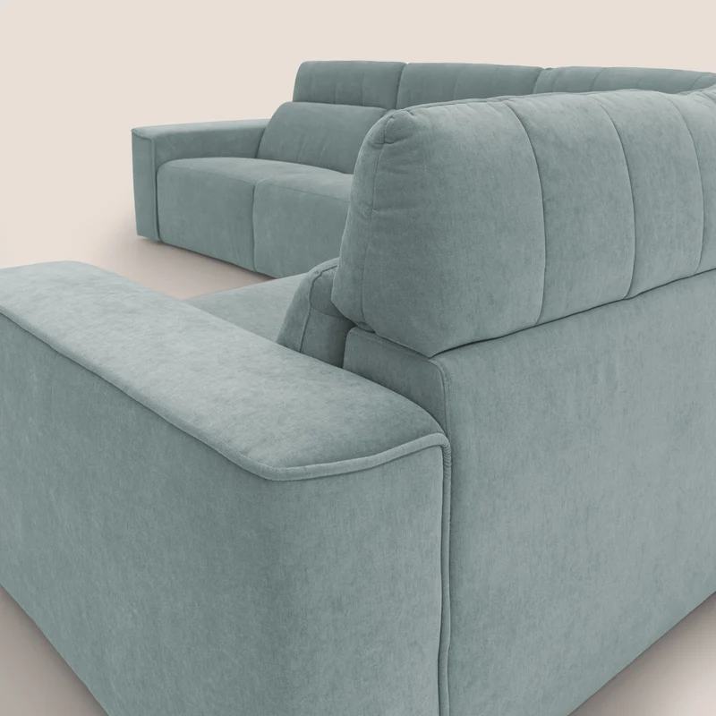Clark canapé modulable d'angle REVERSIBLE avec option relax électrique en tissu détachable imperméable T17 vert d'eau