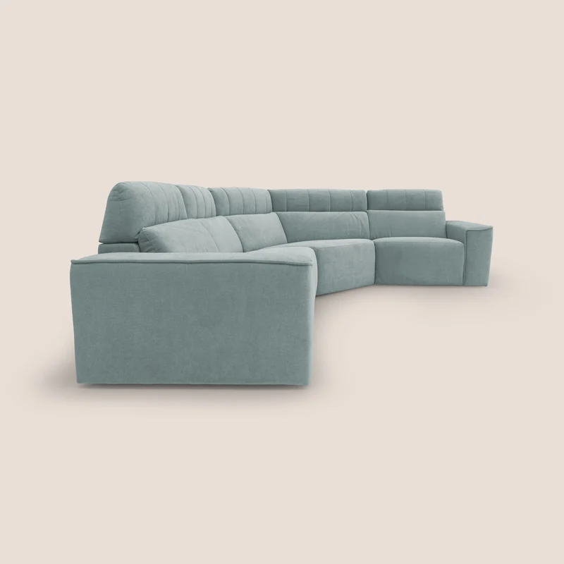 Clark canapé modulable d'angle REVERSIBLE avec option relax électrique en tissu détachable imperméable T17 vert d'eau