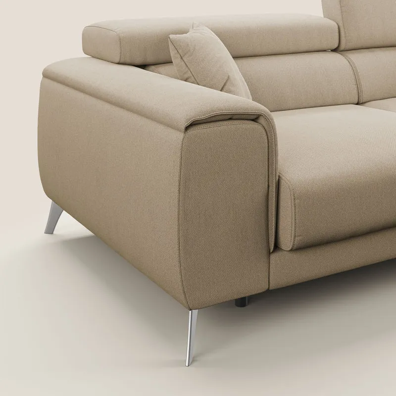 Fusion Canapé avec assises coulissantes en tissu doux antitache T05 beige