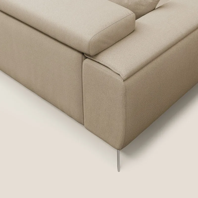 Fusion Canapé avec assises coulissantes en tissu doux antitache T05 beige