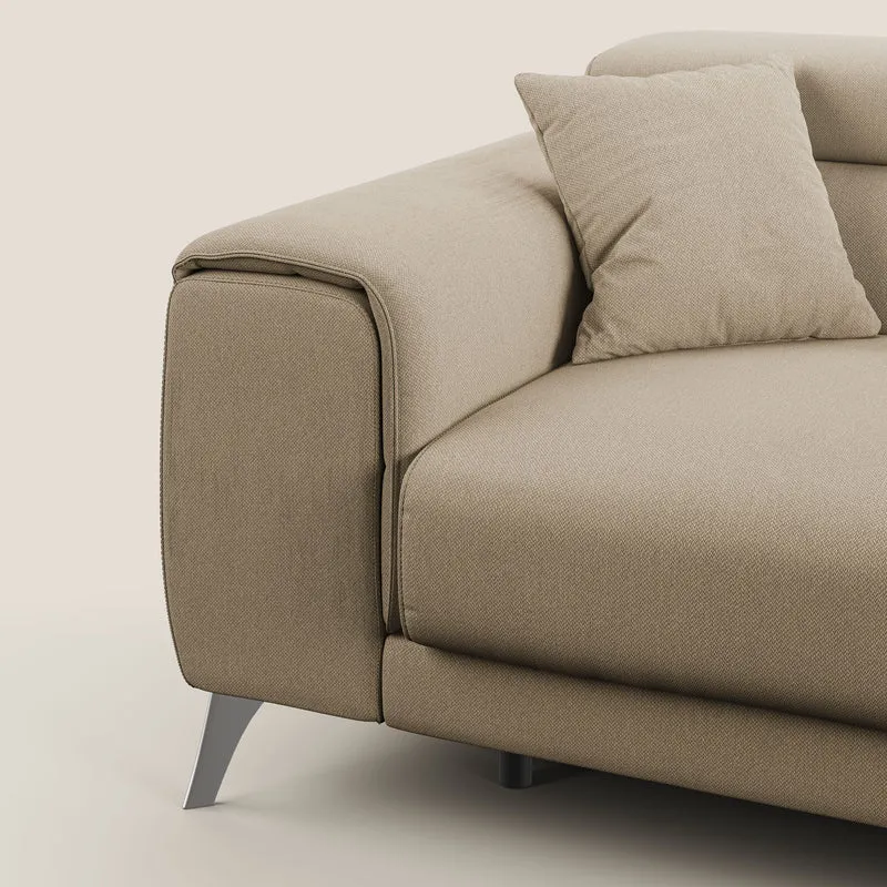 Fusion Canapé avec assises coulissantes en tissu doux antitache T05 beige