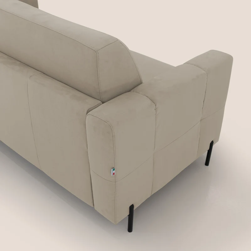 Ortensia canapé convertible matelas H 18cm et pieds hauts en élégante microfibre détachable T11 Taupe