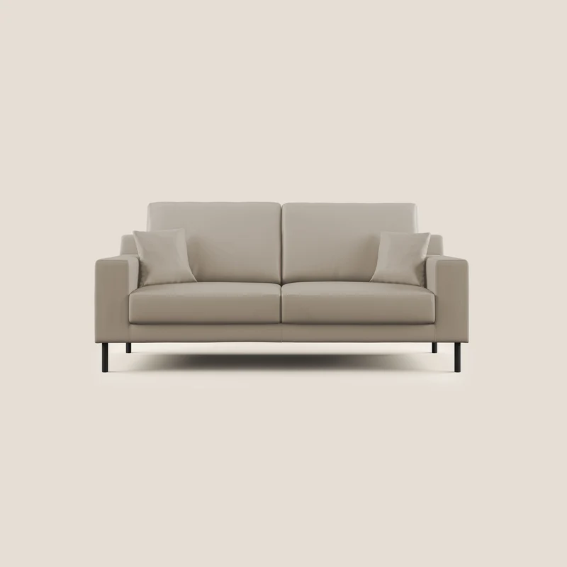 Uranio canapé linéaire moderne en simili cuir imperméable T04 beige