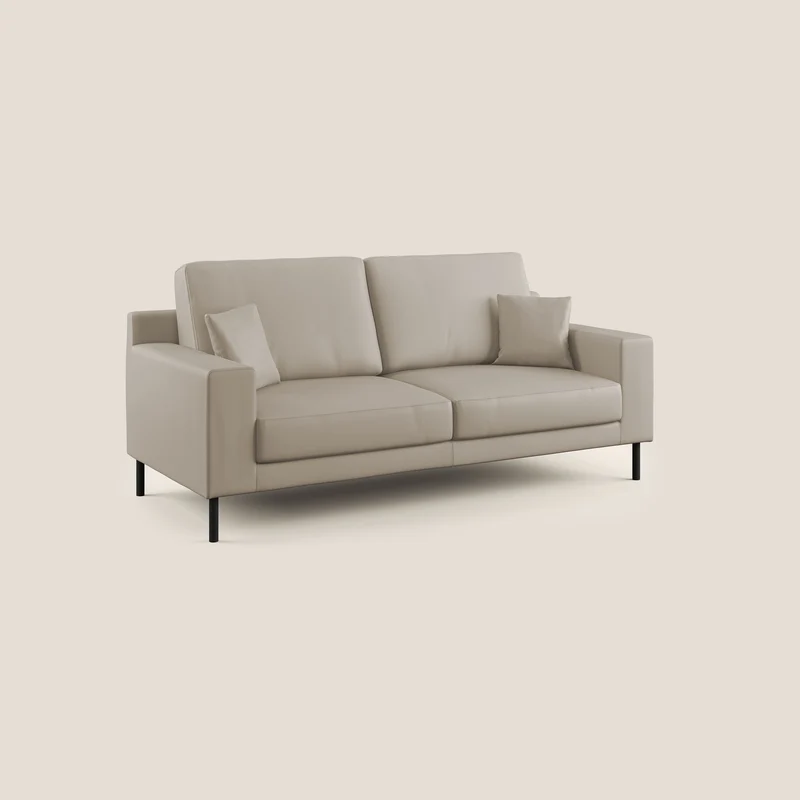 Uranio canapé linéaire moderne en simili cuir imperméable T04 beige