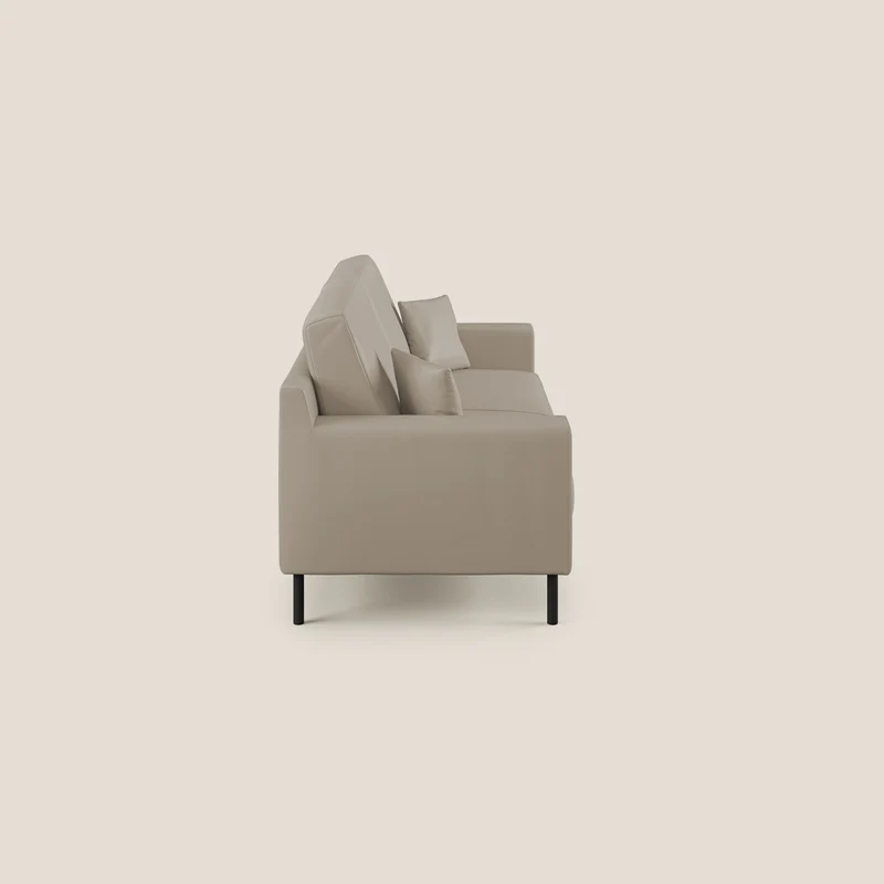 Uranio canapé linéaire moderne en simili cuir imperméable T04 beige
