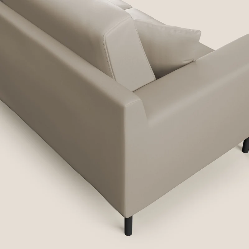 Uranio canapé linéaire moderne en simili cuir imperméable T04 beige