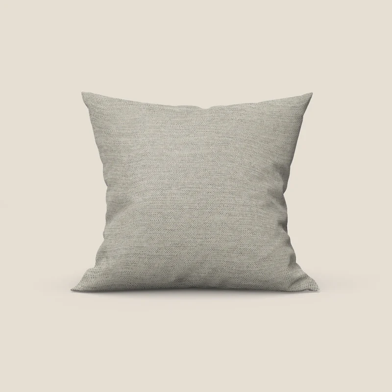 Tobago coussin disponible en différentes couleurs en tissu flammé effet coton imperméable T19 sable