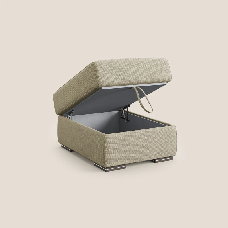 Sun pouf coffre en tissu détachable T05 camel