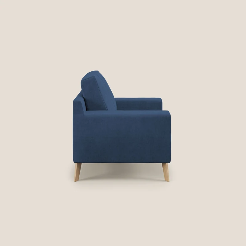 Danish Fauteuil en tissu doux imperméable T02 bleu