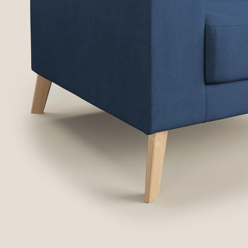 Danish Fauteuil en tissu doux imperméable T02 bleu