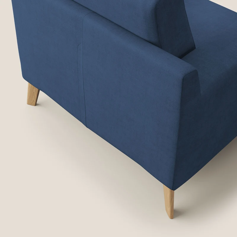 Danish Fauteuil en tissu doux imperméable T02 bleu