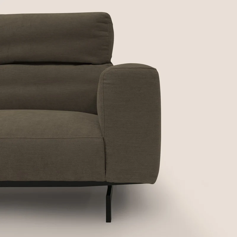 Sakura Canapé d'angle RÉVERSIBLE et modulable en tissu doux et imperméable T14 marron