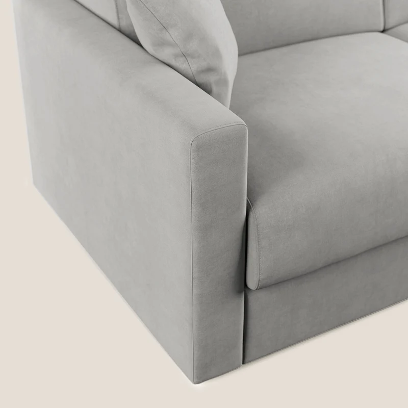 Chris canapé convertible en microfibre détachable T11 gris clair