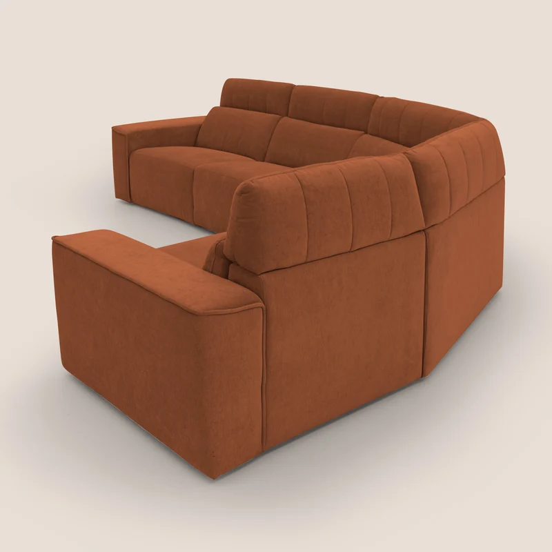 Clark canapé modulable d'angle REVERSIBLE avec option relax électrique en tissu détachable imperméable T17 orange