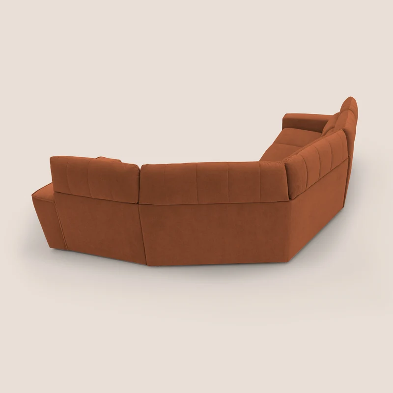 Clark canapé modulable d'angle REVERSIBLE avec option relax électrique en tissu détachable imperméable T17 orange