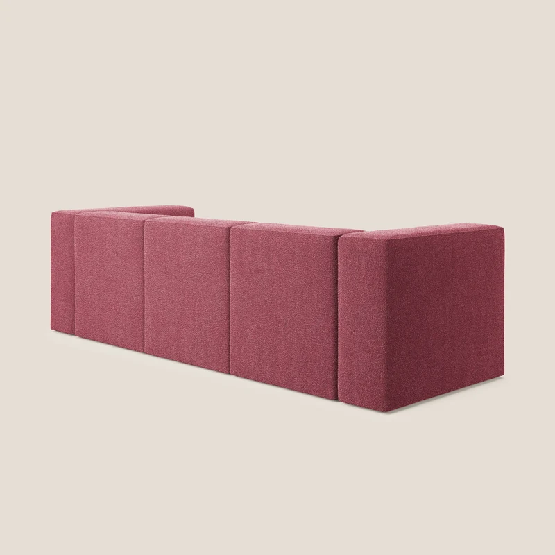 Nettuno canapé moderne modulable 3 assises en bouclette douce T07 rouge