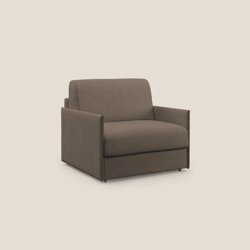Evans fauteuil convertible en tissu imperméable T02 marron