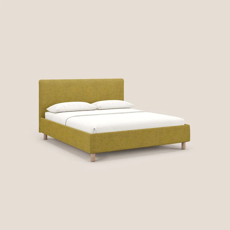 Serena lit coffre scandinave compact en tissu flammé imperméable T03 jaune