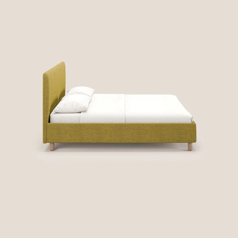 Serena lit coffre scandinave compact en tissu flammé imperméable T03 jaune