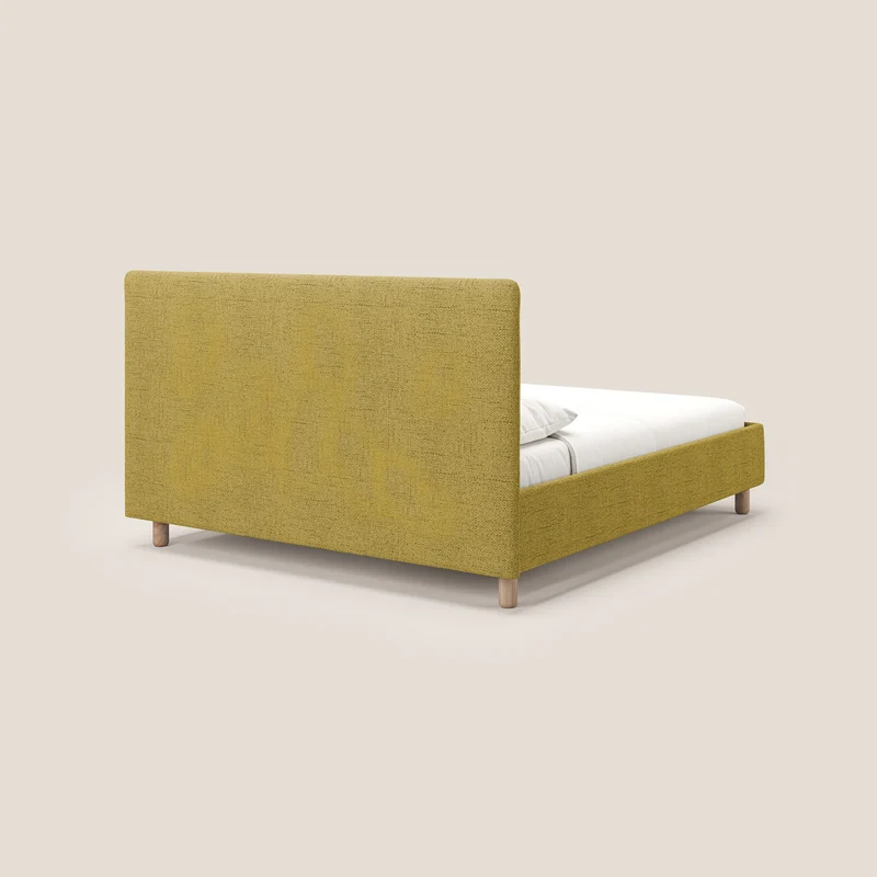 Serena lit coffre scandinave compact en tissu flammé imperméable T03 jaune