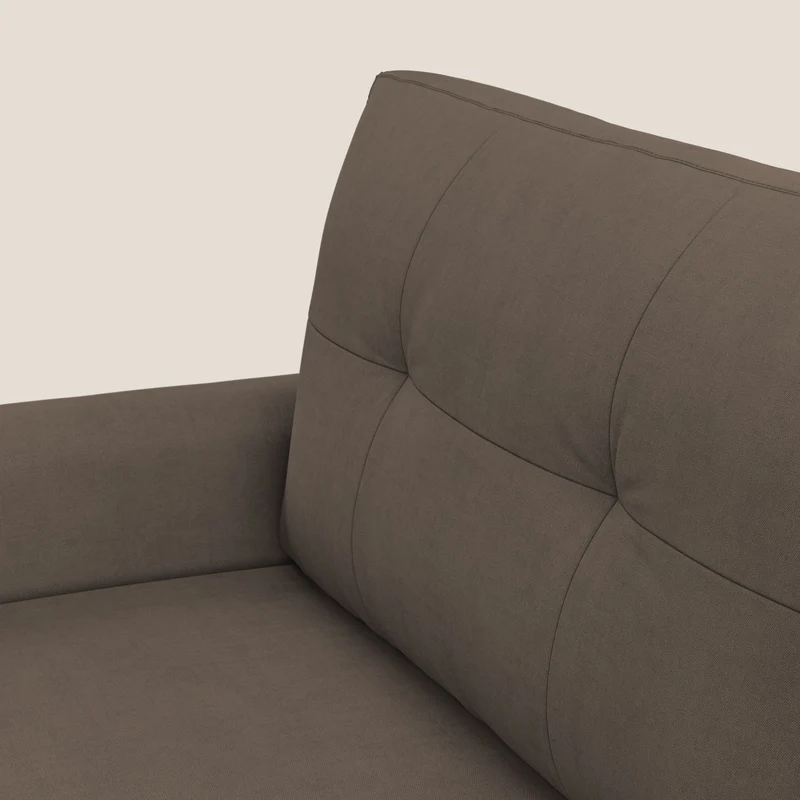 Callisto Canapé d'angle convertible en tissu doux imperméable T02 marron