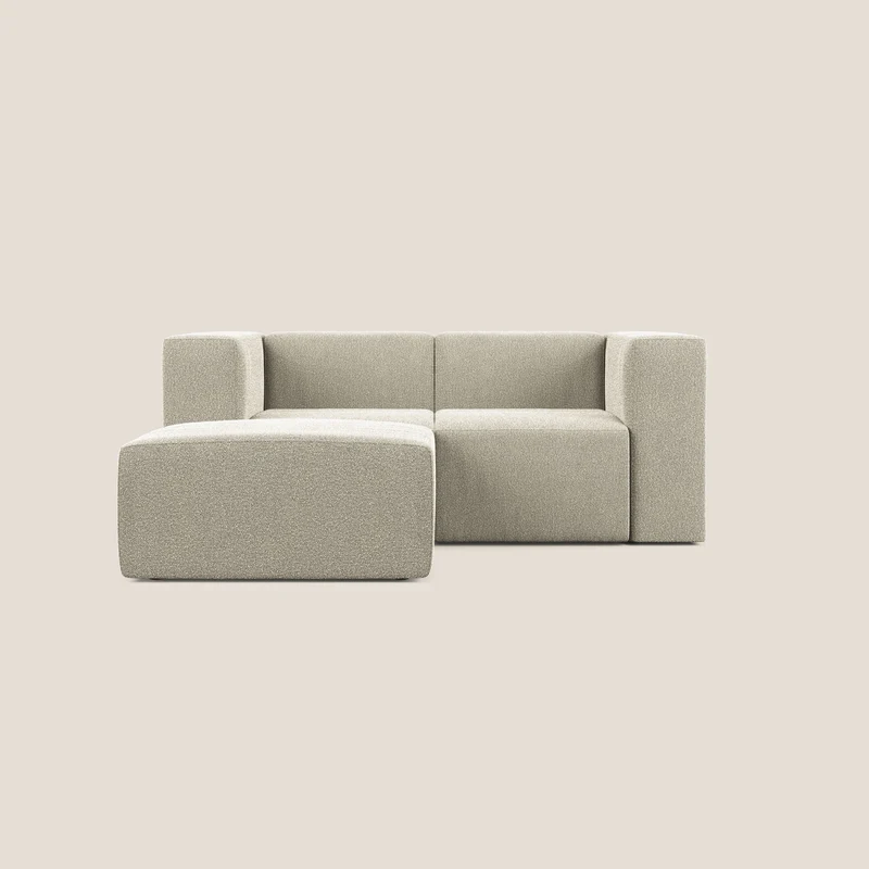 Nettuno canapé d'angle reversible modulable en bouclette douce T07 beige