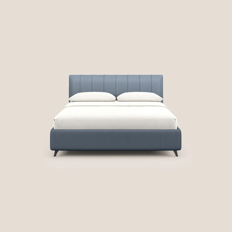 Bogart lit avec coffre rembourré complètement déhoussable en microfibre détachable T11 sucre glace