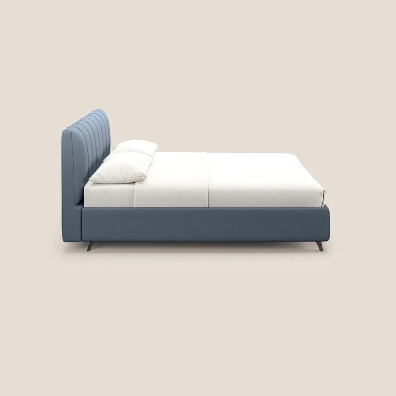 Bogart lit avec coffre rembourré complètement déhoussable en microfibre détachable T11 sucre glace