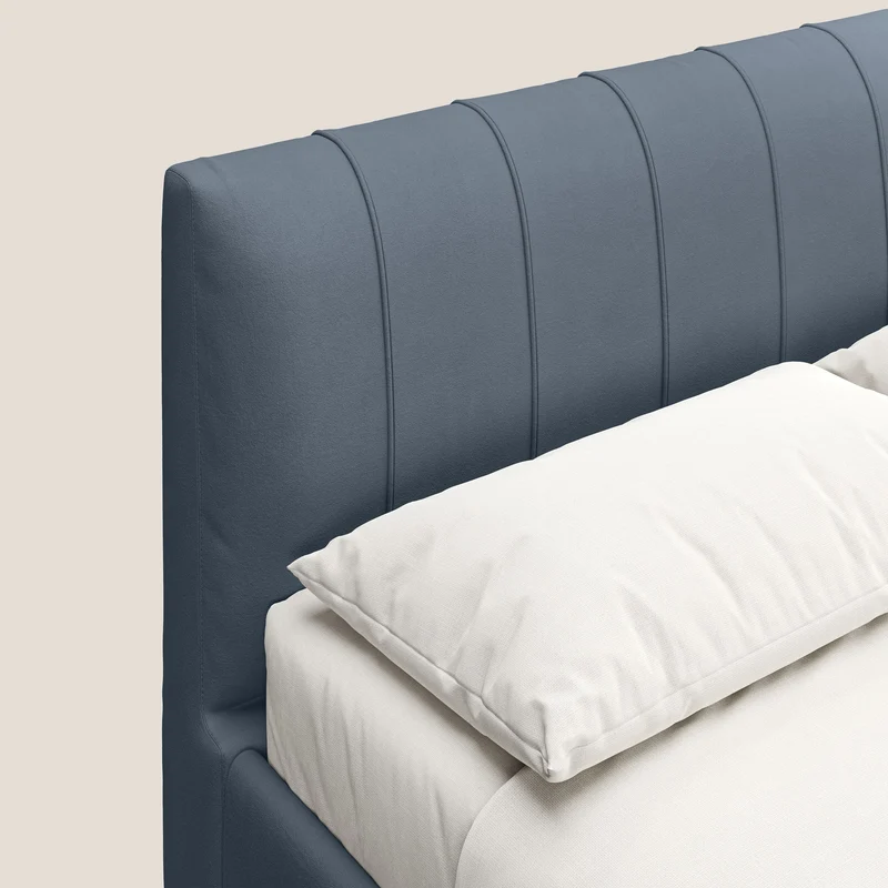 Bogart lit avec coffre rembourré complètement déhoussable en microfibre détachable T11 sucre glace