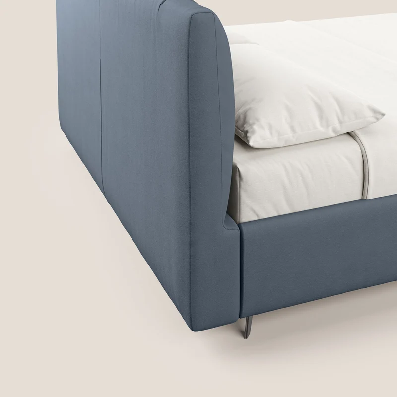 Bogart lit avec coffre rembourré complètement déhoussable en microfibre détachable T11 sucre glace