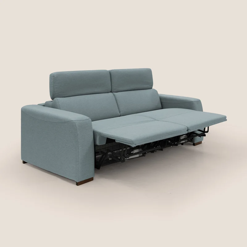 Poseidon canapé lit convertible + RELAX électrique en tissu imperméable détachable T05 sucre glace