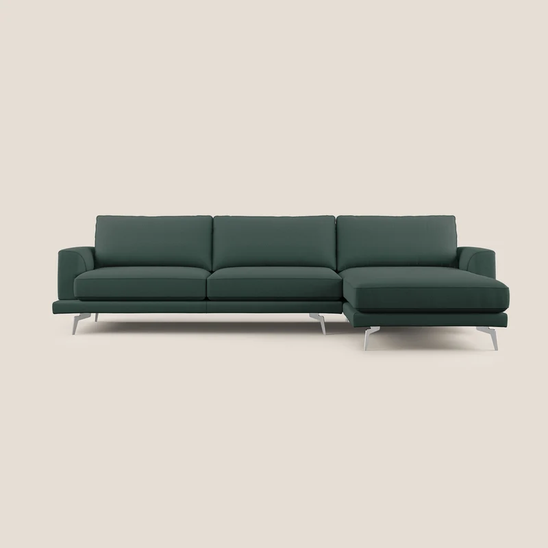 Dorian canapé d'angle moderne en tissu doux anti-tache T05 vert