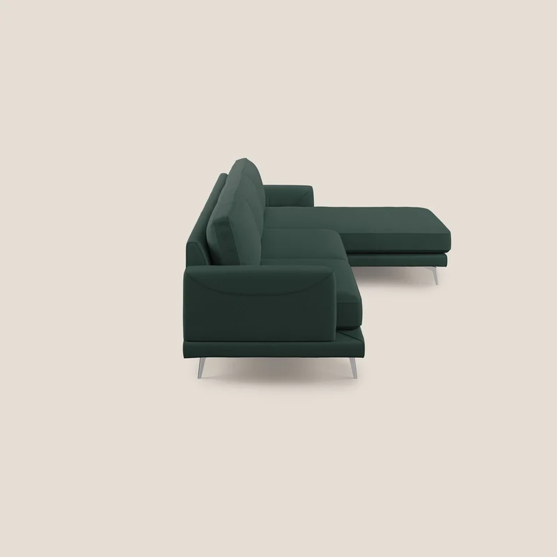 Dorian canapé d'angle moderne en tissu doux anti-tache T05 vert